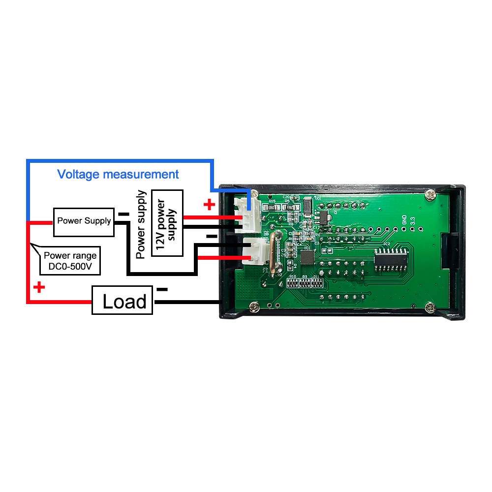 Vôn Kế Kỹ Thuật Số Ziqucu DC8-12V 10A 4 Chữ Số