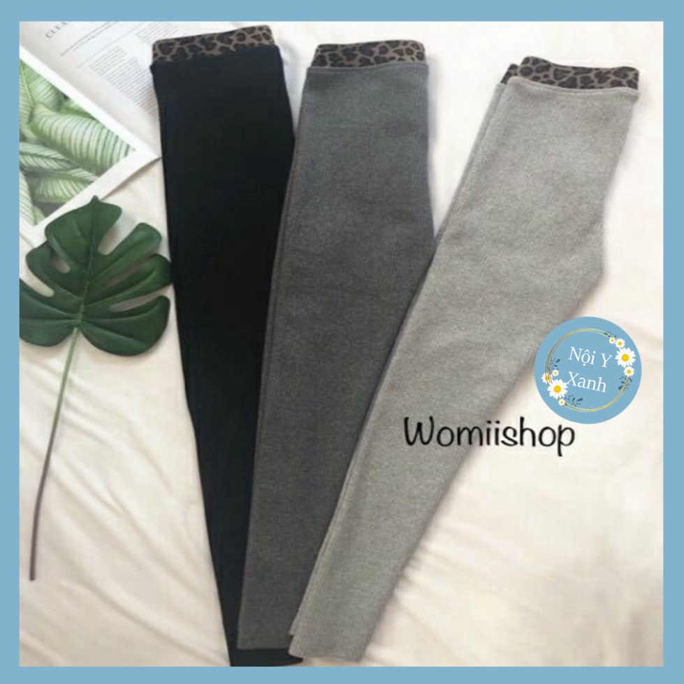 Quần Legginh Len Tăm Nữ Cạp Hình Hoa Báo SIÊU CO GIÃN nội y xanh -  chất đẹp