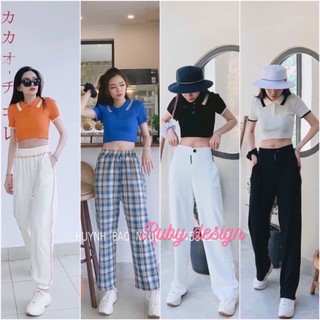 Áo len nữ , áo croptop chất len mongtoghi cổ bẻ viền màu cúc ngực hot hit - Ruby Design