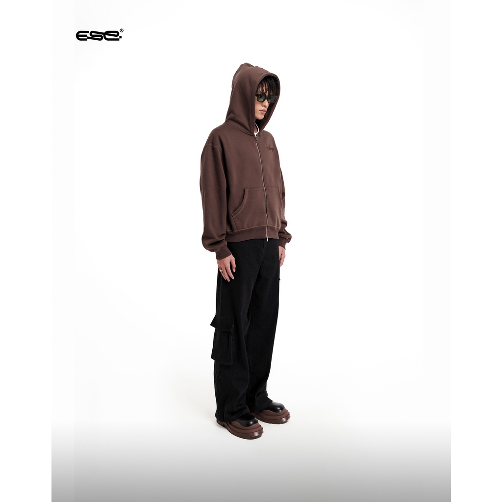 ÁO HOODIE ZIP - SS23 ESCAPE BROWN HOODIE ZIP - BLACK/ GREY/ BROWN