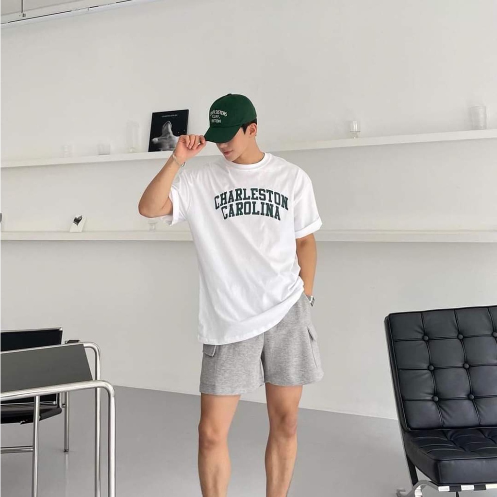 RYAN - Áo thun nam CHARLESTON CAROLINA ngắn tay vải cotton 4 chiều thương hiệu RYAN form rộng phong cách Hàn Quốc