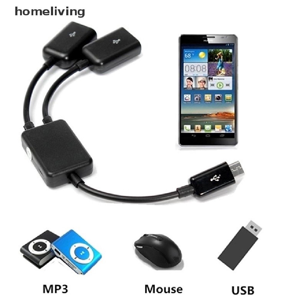 Dây Cáp Chuyển Đổi Hai Cổng Micro USB OTG Cho Máy Tính Bảng / PC / Điện Thoại Thông Minh