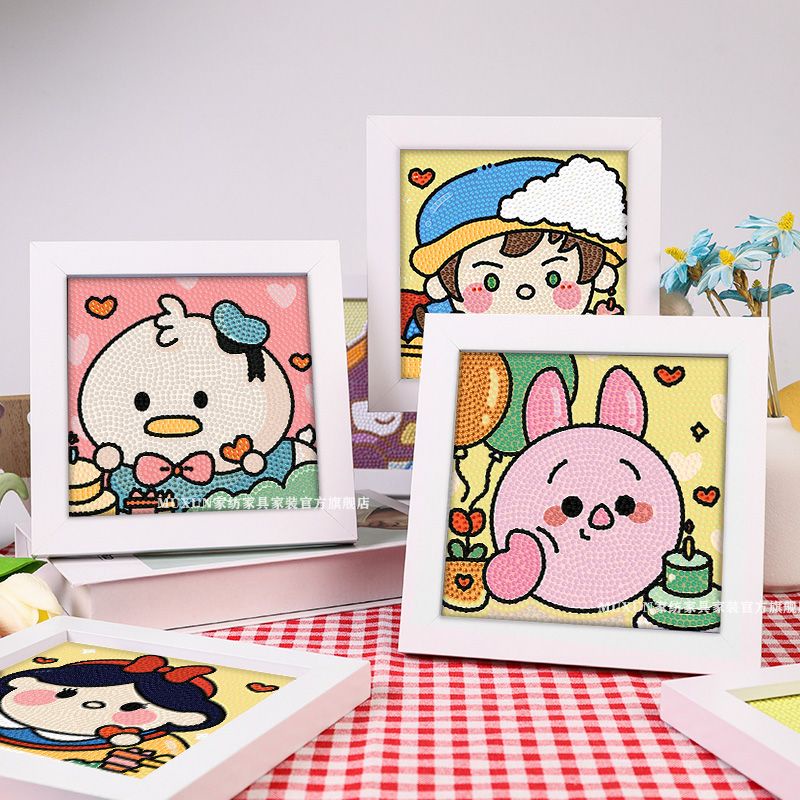 DISNEY Bộ Tranh Đính Đá Tự Làm Hình Gấu Winnie Hoạt Hình Cho Bé