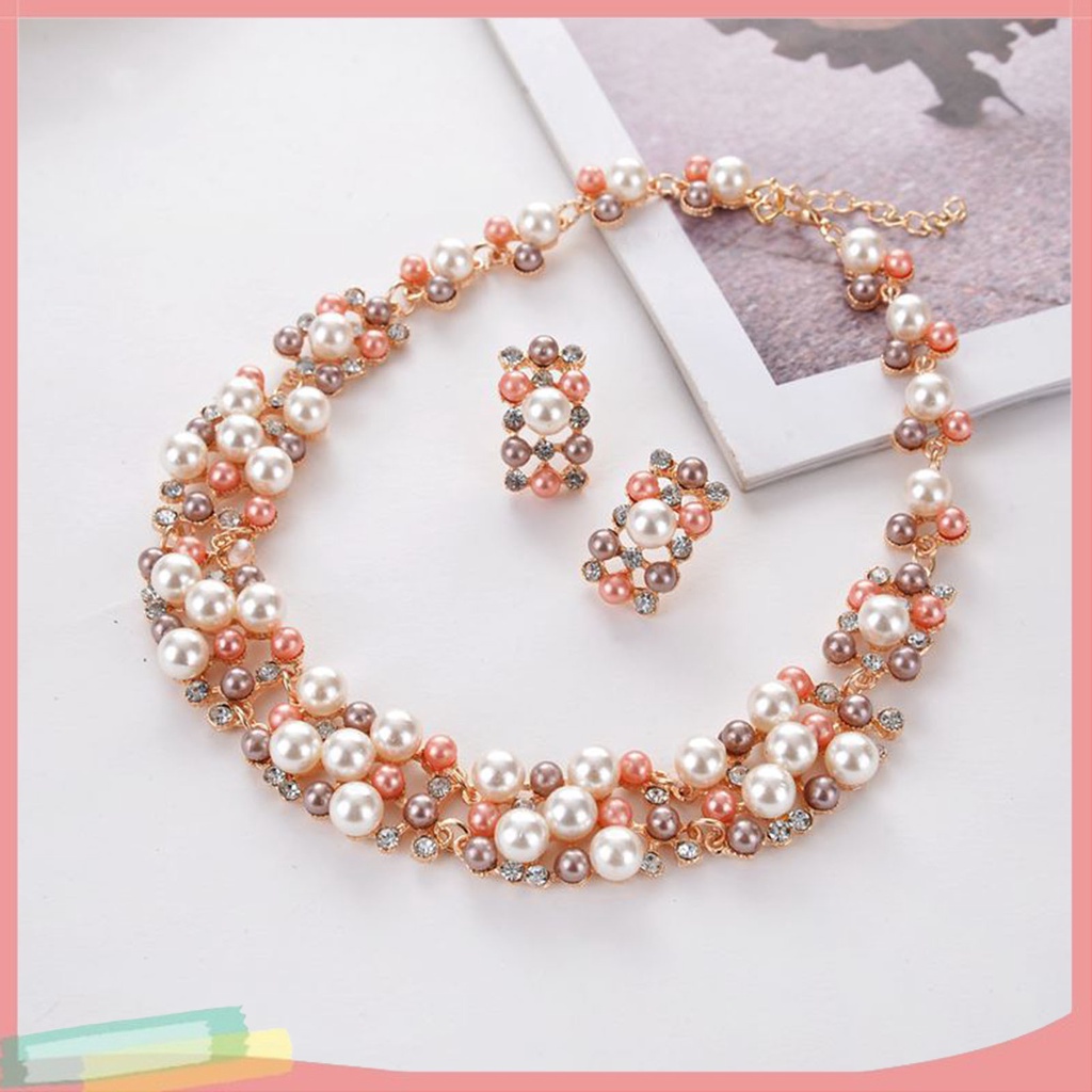 Bộ Vòng cổ + Đôi Khuyên Tai Thiết Kế Đơn Giản Sang Trọng Cho Nữ