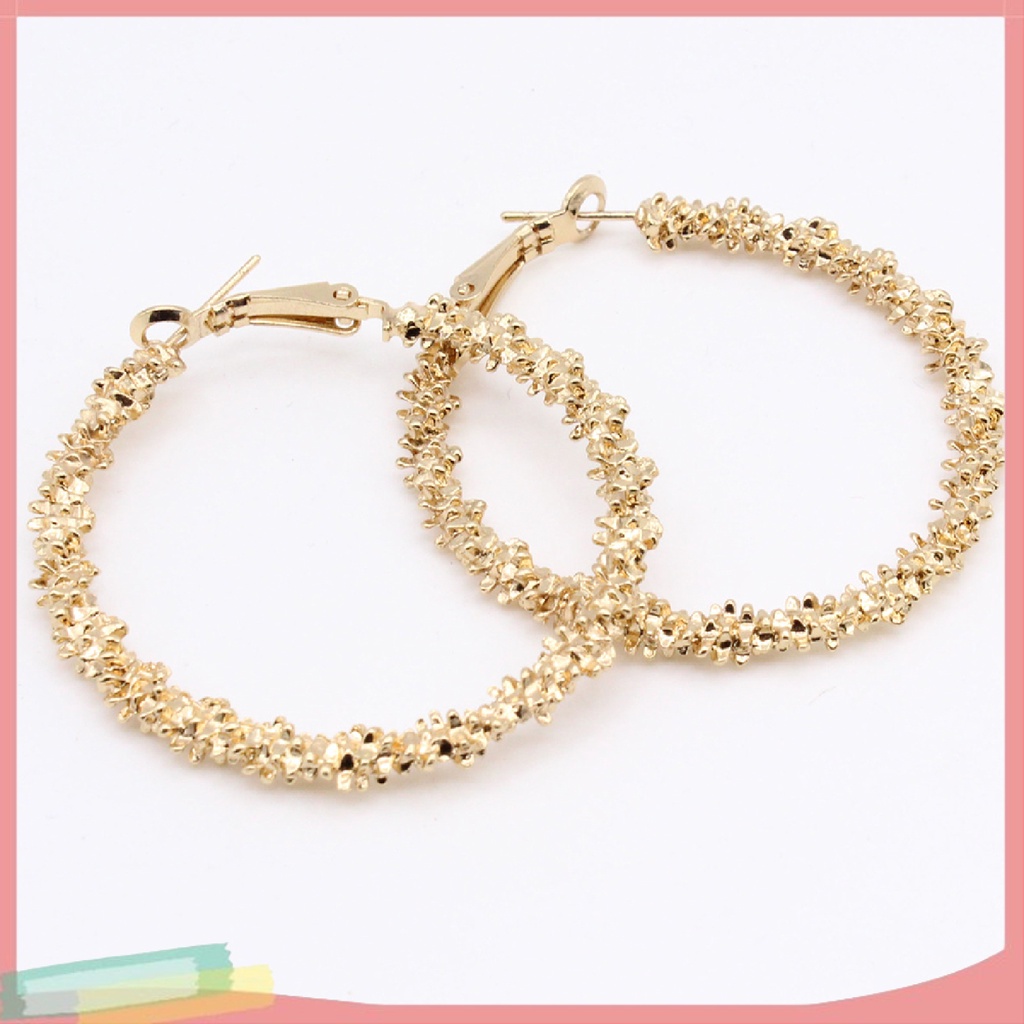 Đôi Khuyên Tai Hình Vòng Tròn Lớn Độc Đáo Thời Trang Cho Nữ