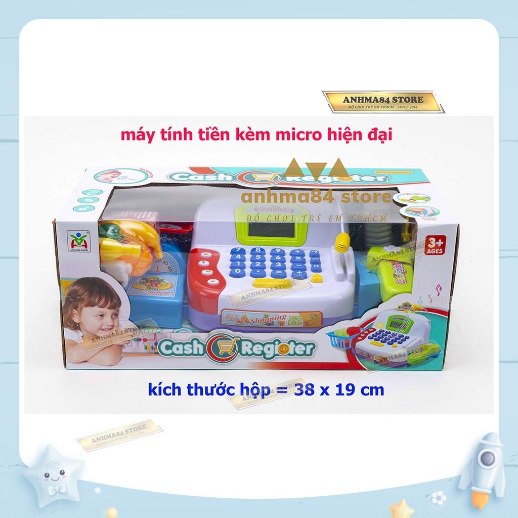 Đồ chơi Máy tính tiền Siêu thị Kèm Micro có pin - Quầy thu ngân tính tiền cho bé - No.LS820 - anhma84 store tphcm
