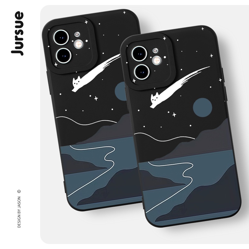 Ốp lưng JURSUE hoạt hình dễ thương đẹp độc lạ mềm dẻo Cho iPhone 14 13 12 11 Pro Max SE 2020 X XR XS 8 7 ip 6S 6 Plus kute XYH1028