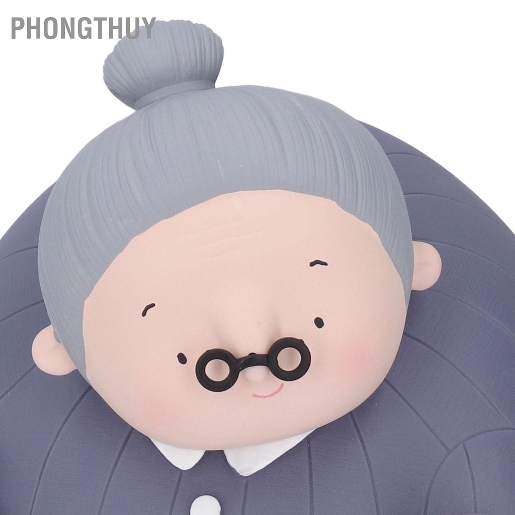 PhongThuy Con Heo Đất Bà Già Với ​​Giỏ Nhỏ Trang Trí Vinyl Thủ Công Cho Cha Mẹ