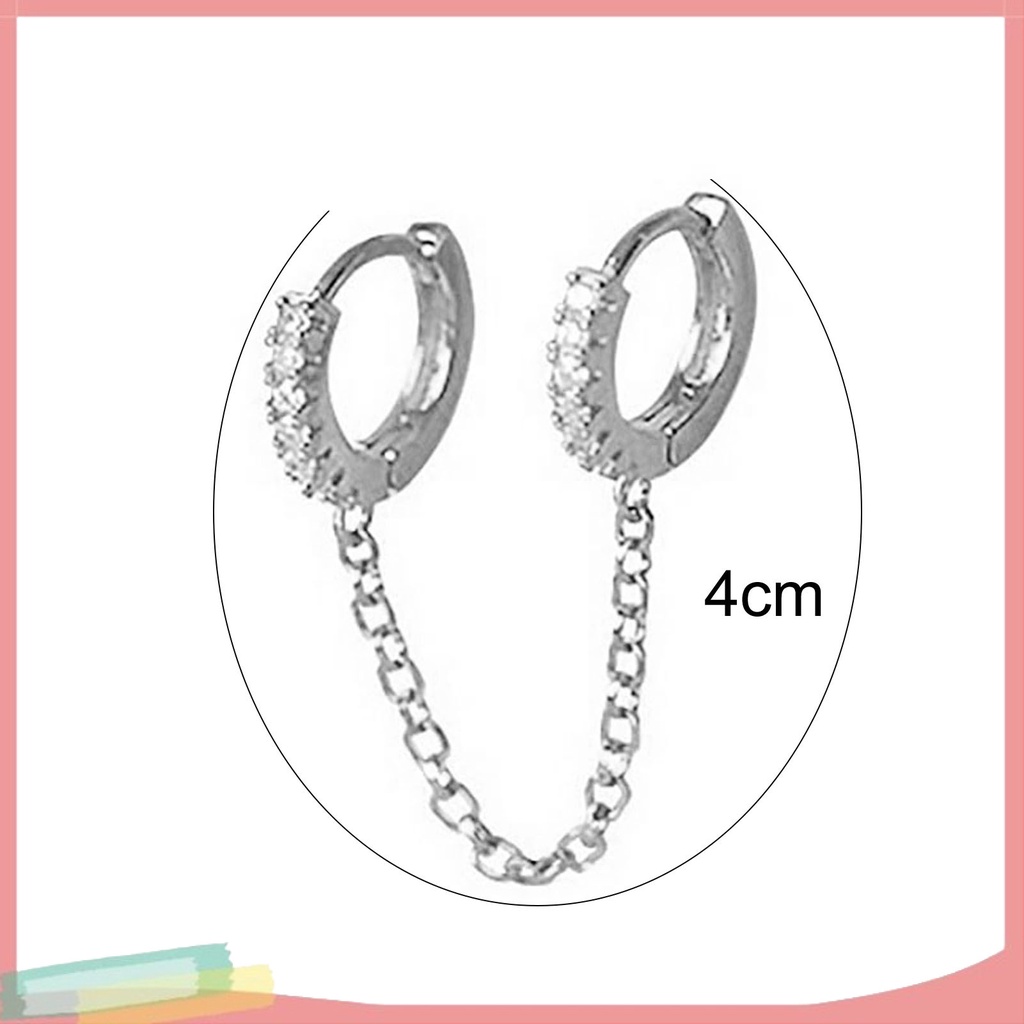 1 đôi khuyên tai tròn đính đá thời trang cho nữ