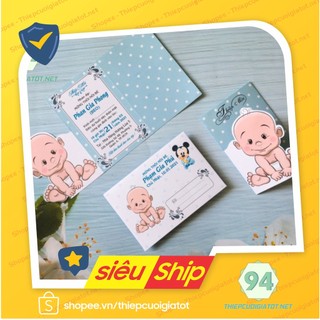 Thiệp thôi nôi Combo 30 thiệp mời
