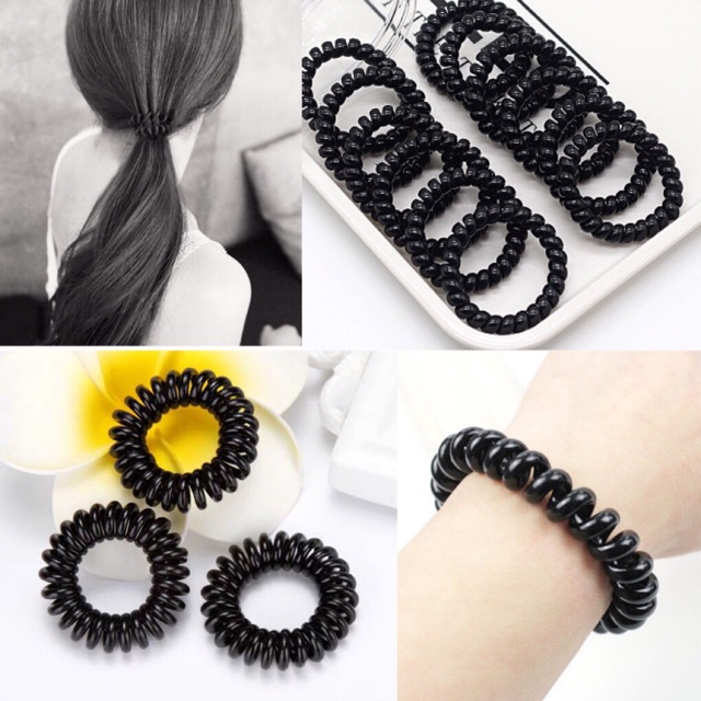 Combo 4 Cột tóc lò xo có chữ sang chảnh giao ngẫu nhiên