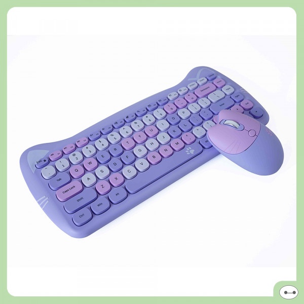 Bộ Phím Chuột Không Dây Mofiii Kitty Tím/ Hồng/ Nâu - Đỗ Lợi Computer