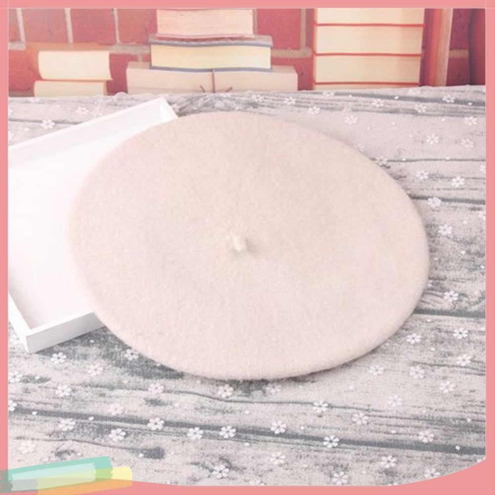 Mũ Beret Chất Liệu Len Màu Trơn Thời Trang Cho Nữ
