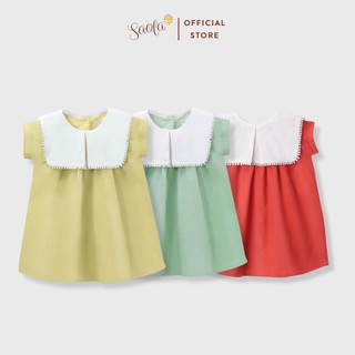 Đầm Babydoll Linen Cho Bé - Đầm Bé Gái Cao Cấp - Đầm Basic Cho Trẻ - ALULA DRESS - DRL002 - SAOLA KIDS CLOTHING