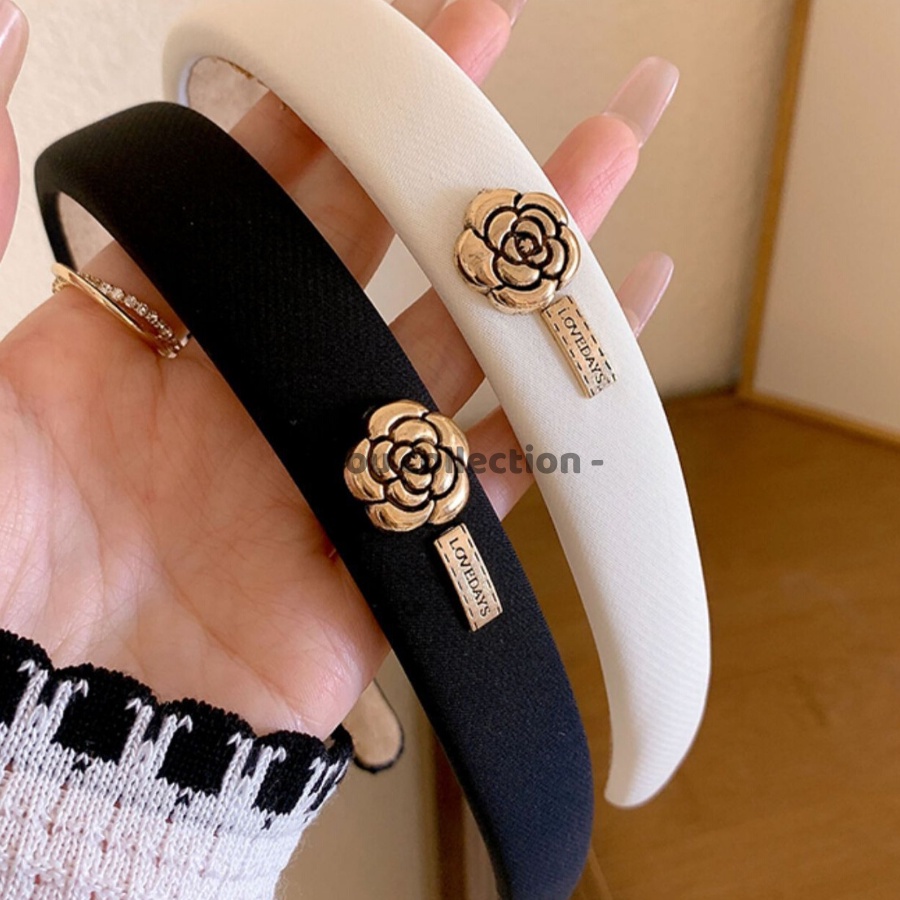 [NowShip2h] Mấn cài tóc nữ, băng đô tóc cao cấp trơn phối LOVEDAYS Retro dễ thương phối áo dài màu đen trắng - Mã CT021