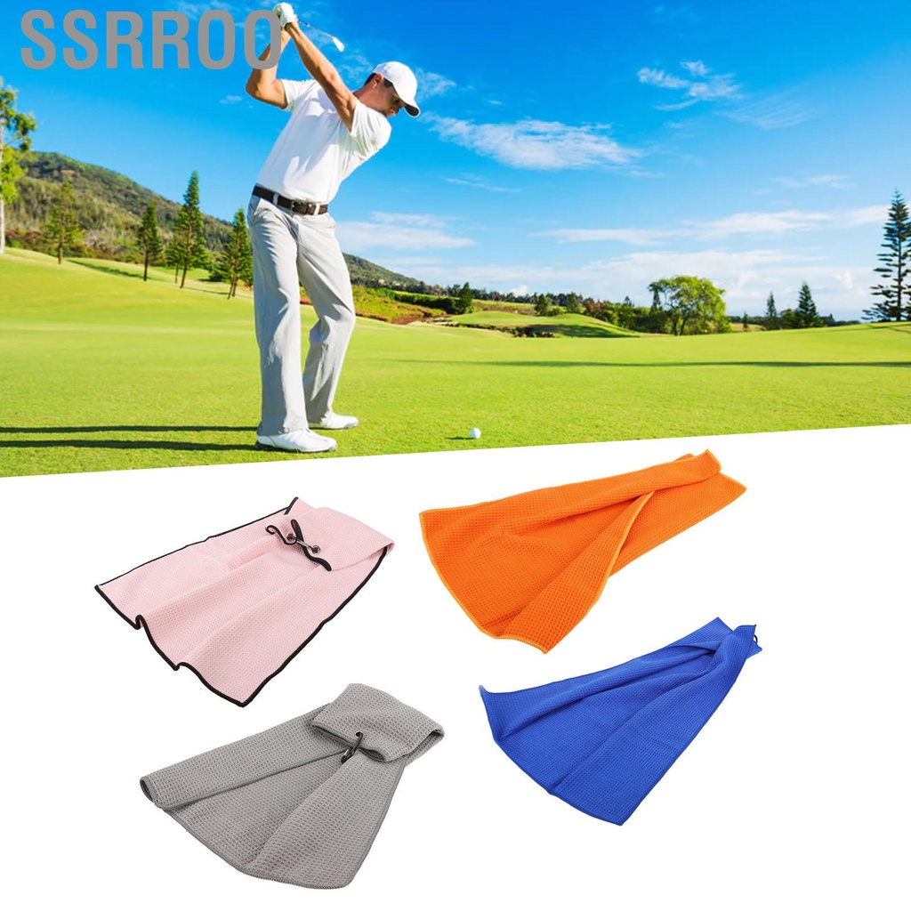 Ssrroo Microfiber Golf Towel Waffle Pattern Fitness Sweat Absorption Towels with Carabiner Clip for Exercise Sports