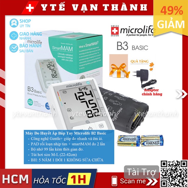 Máy Đo Huyết Áp Bắp Tay Microlife B3 Basic -VT0426