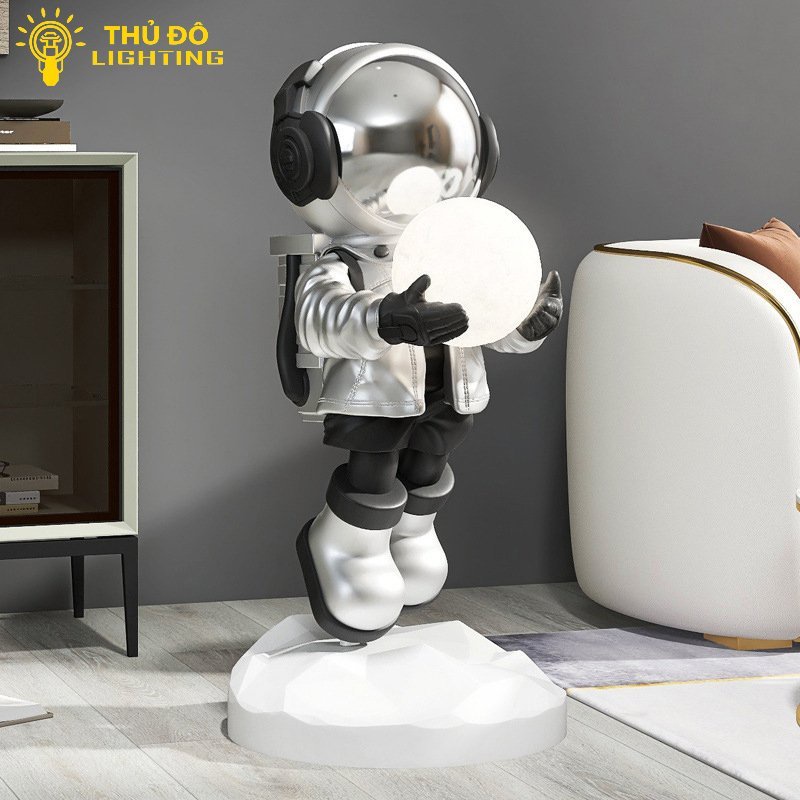 Tượng Đèn Decor Laser Phi Hành Gia Ôm Mặt Trăng Trang Trí Phòng Khách Phòng Ngủ THỦ ĐÔ LIGHTING( Bảo Hành 12 Tháng
