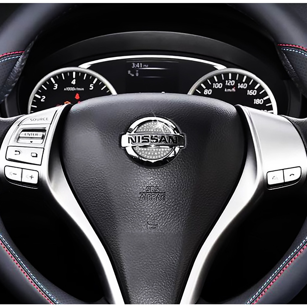 Miếng Dán Trang Trí Logo Vô Lăng Xe Ô Tô Đính Đá Kim Cương Nhân Tạo Nổi Bật, Sang Trọng