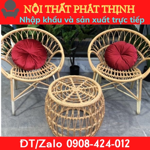 Bàn ghế xích đu treo ban công , cafe sân vườn , decor phòng giả mây