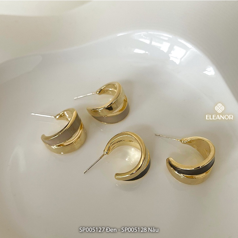 Bông tai nữ chuôi bạc 925 Eleanor Accessories phối hai màu độc đáo phụ kiện trang sức cá tính