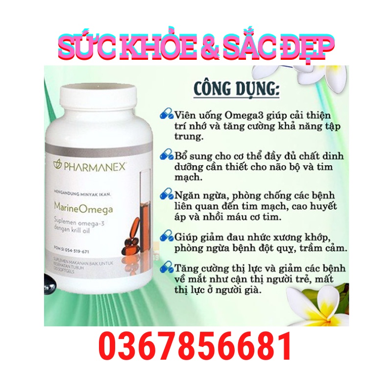 Dầu nhuyễn thể Nuskin Marine Omega 3 – dinh dưỡng cho da, tim và não – 120 viên/lọ