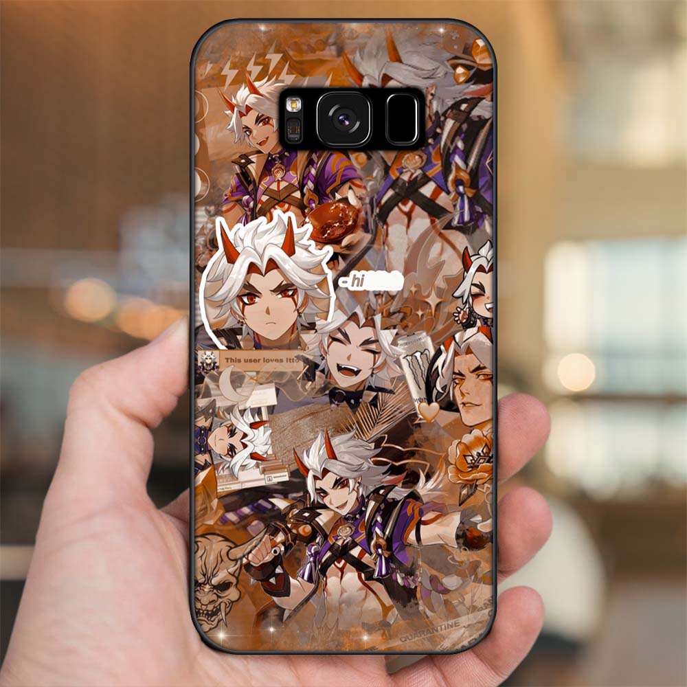 Ốp lưng Samsung S8, S8 Plus viền đen in hình Arataki Itto Genshin Impact