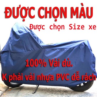 Bạt phủ Trùm xe máy (Được chọn Size xe), khối lượng 0,5-0,6kg. Vải tiêu chuẩn