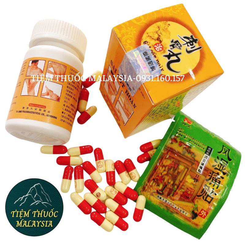 Gai Cốt Hoàn HK viên chữ đỏ, có miếng cao dán - Hộp 60 viên