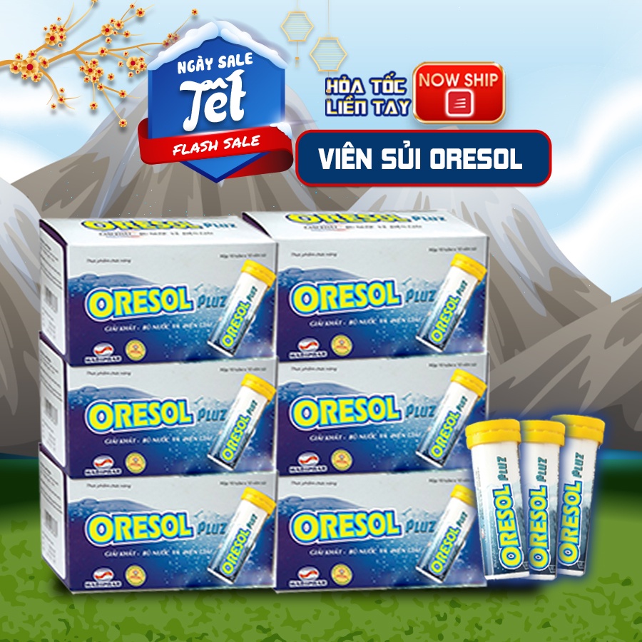Viên sủi Oresol Pluz tăng cường sức đề kháng, giải khát, bù nước và điện giải (10 viên)