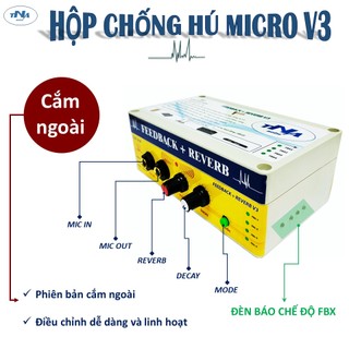 Bo chống hú micro có reverb v3 mới nhất 2023 | hộp chống hú reverb v3 tâm nam