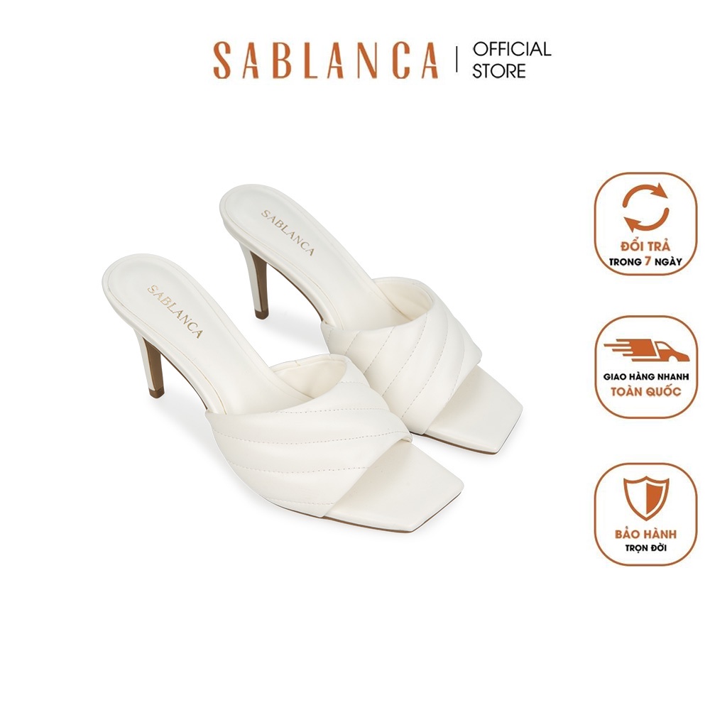 Guốc nữ quai ngang họa tiết chần bông SABLANCA GN0055