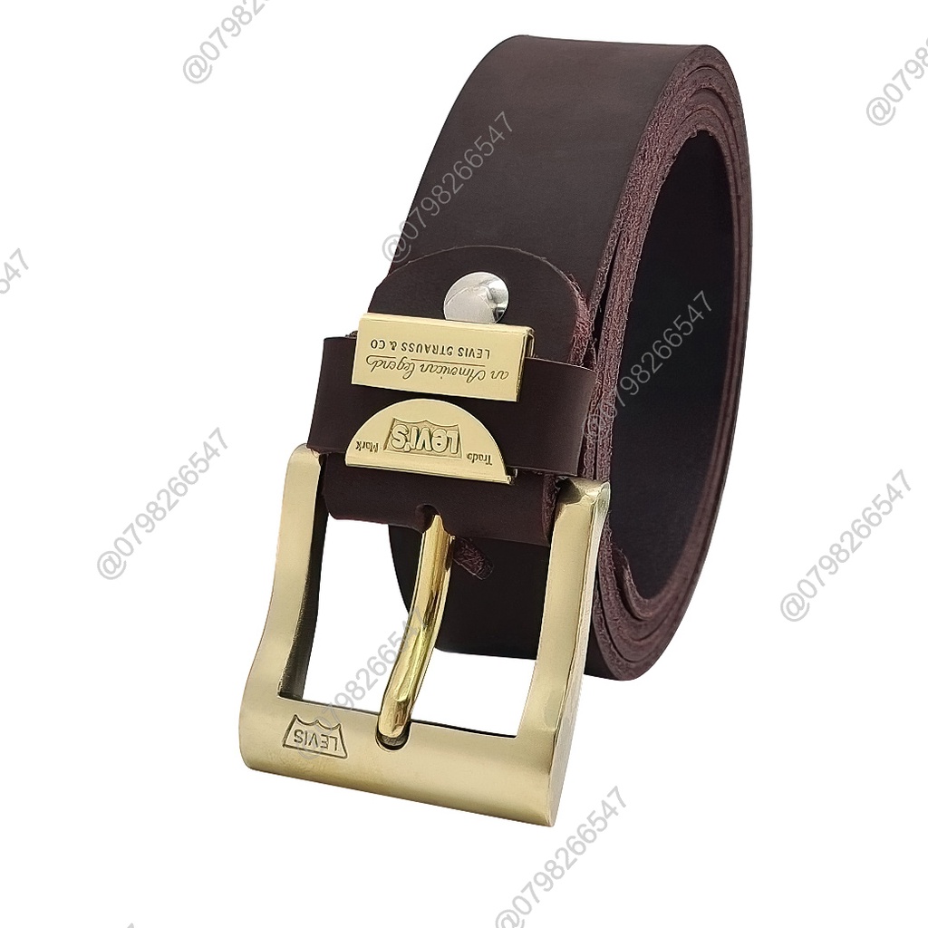 Dây nịt da bò sáp DHM-039 | Đầu khoá kim kiểu vuông đúc đồng nguyên khối | Bảo hành 12 tháng