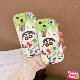 Ốp Điện Thoại Túi Khí Mềm Chống Sốc In Hình Cậu Bé Bút Chì Cho iPhone 11 12 13 Pro Max X XR XS Max
