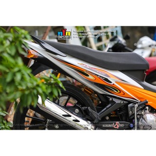 Tem Exciter 2008 - 2010 mẫu tem lửa ( Cam - Trắng)