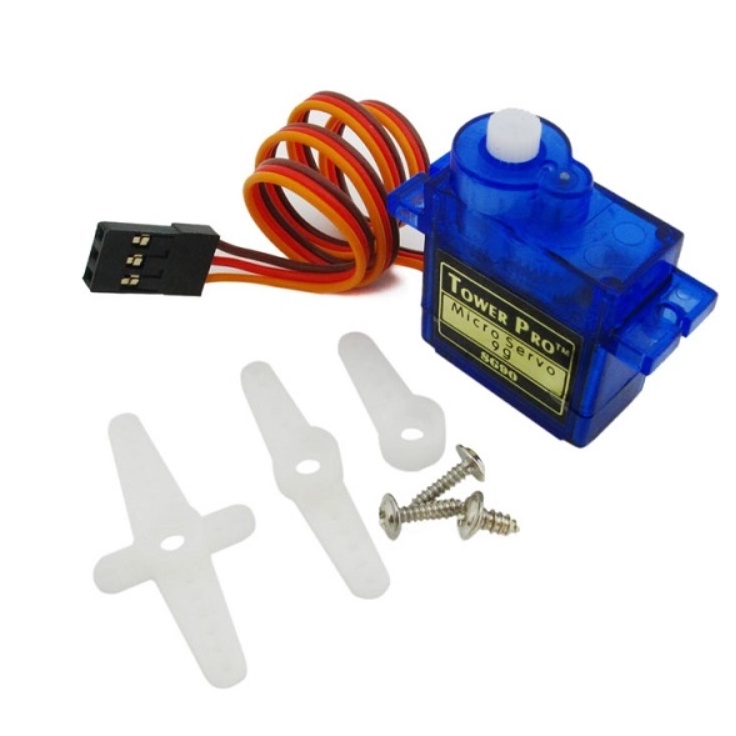Servo Xanh Huyền Thoại Tower Pro SG90 Góc Quay 180 Độ xe đẩy trực thăng, robot phụ kiện cho xe tàu, máy bay phản lực