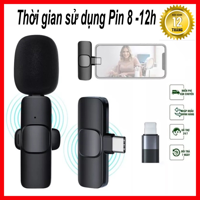 Micro cài áo không dây siêu nhỏ gọn chân Lightning và Type C