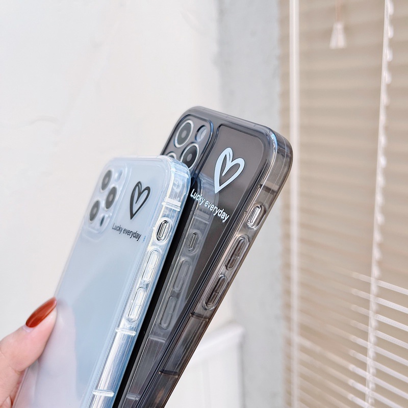 Ốp Điện Thoại Trong Suốt Chống Sốc Họa Tiết Trái Tim Cho iPhone 14 13 12 11 Pro MAX X XR XS MAX 8 7 Plus SE 2020