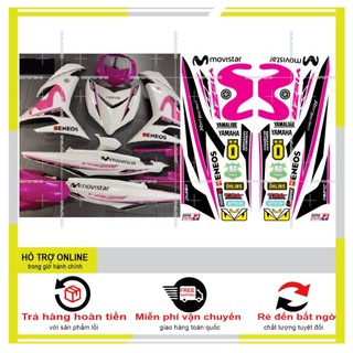 Tem rời exciter 150 movistar trắng hồng - thu decal