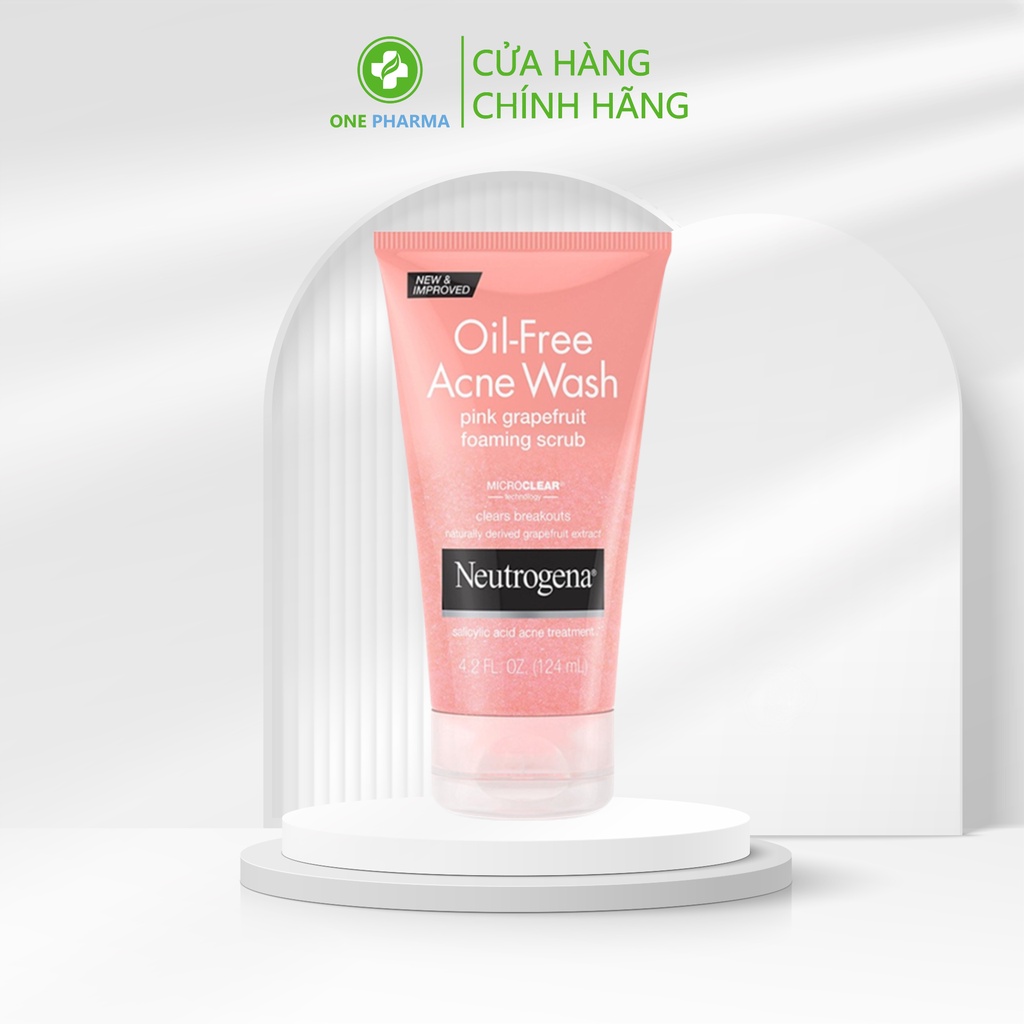 Sữa Rửa Mặt Giảm Mụn Neutrogena Oil Free Acne Wash Bưởi Hồng 124ml