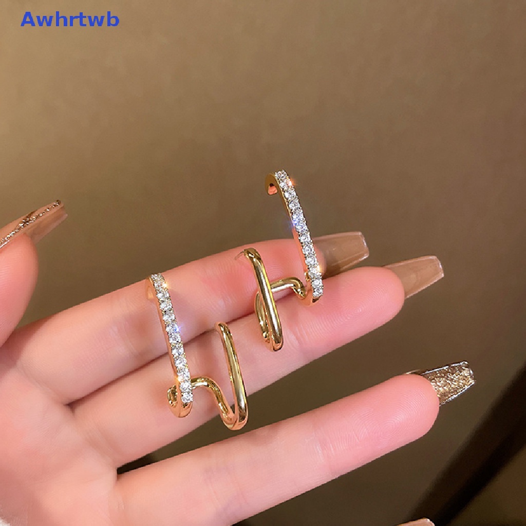 1 Đôi Khuyên Tai Hình Móng Vuốt Đính Đá Zircon Thời Trang Mới