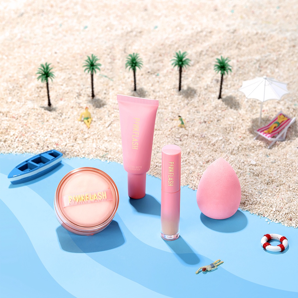 Set 4 Phấn Phủ PINKFLASH Kiềm Dầu Che Khuyết Điểm Chống Thấm Nước Và Mồ Hôi Tự Nhiên