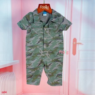 Romper sơ mi đùi kate bé trai old navy - rêu camo