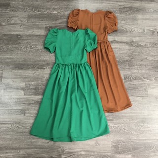 Đầm Midi Cổ vuông chất kate thun co giãn Express(2918)