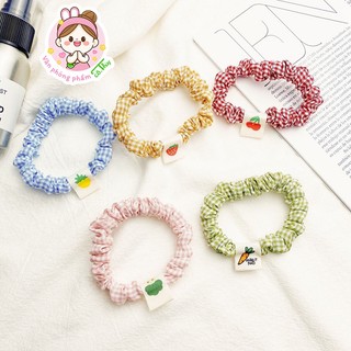 Dây buộc tóc, cột tóc scrunchies hoa quả dễ thương