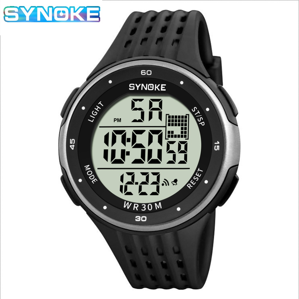 Đồng hồ nam SYNOKE Đa chức năng Đồng hồ thể thao điện tử mặt số lớn không thấm nước