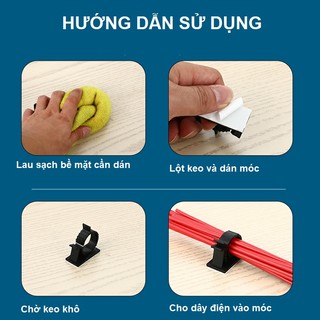 Gói 10 móc dán cố định dây điện