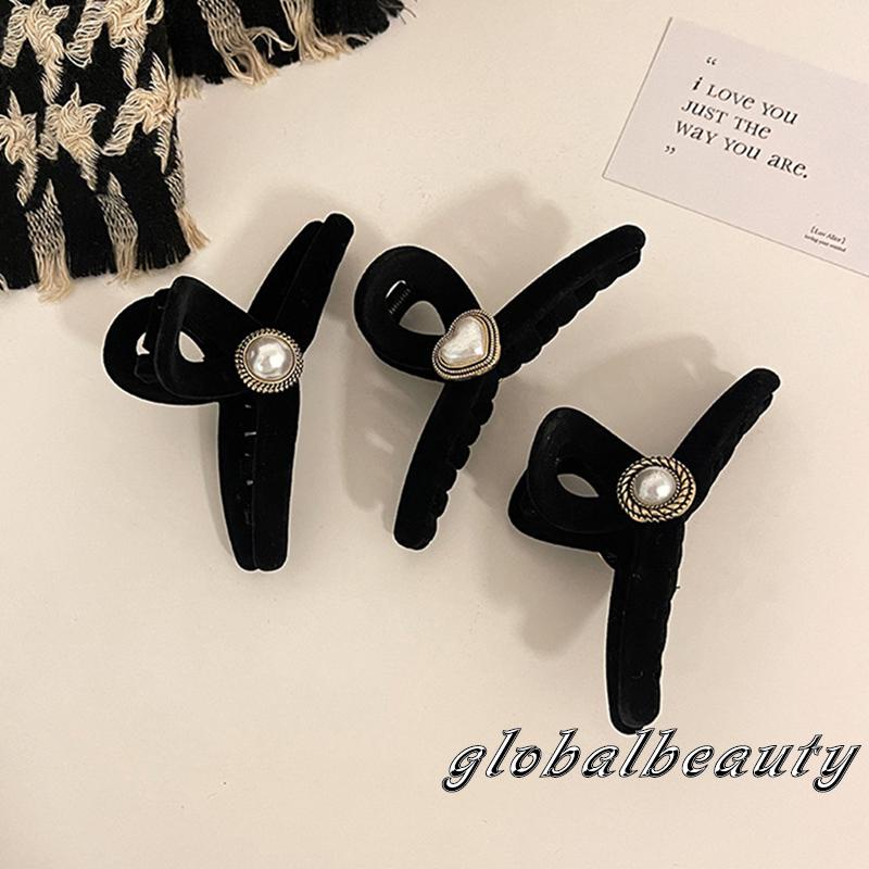 Kẹp Tóc Càng Cua Đính Ngọc Trai Phong Cách Vintage Cho Nữ