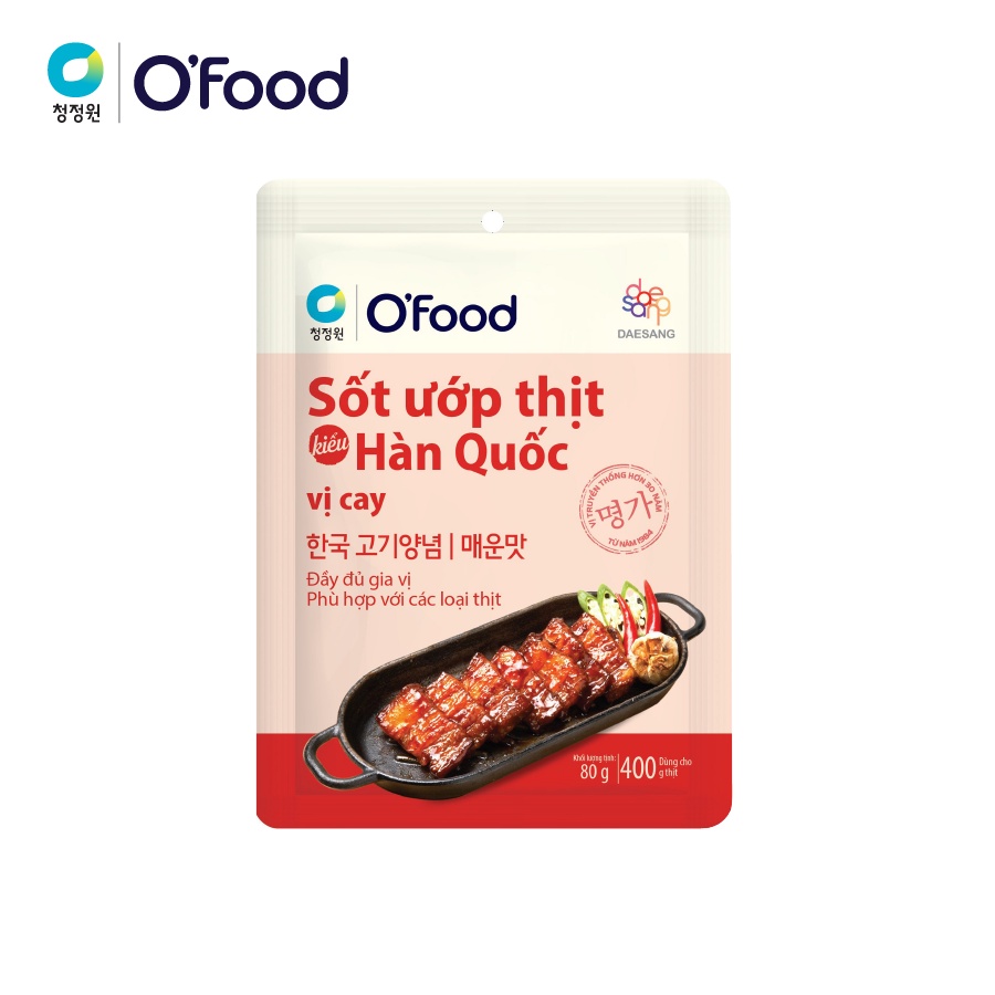 Sốt ướp thịt Hàn Quốc OFood gói 80g, giúp thị mềm, ngọt, thơm dậy vị dùng cho 400g thịt