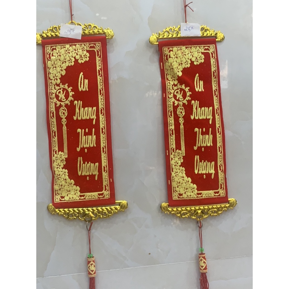 Liêng treo Chức mừng năm mới bằng vải dài 60cm trang trí nhà cửa dịp năm mới, tết cổ truyền